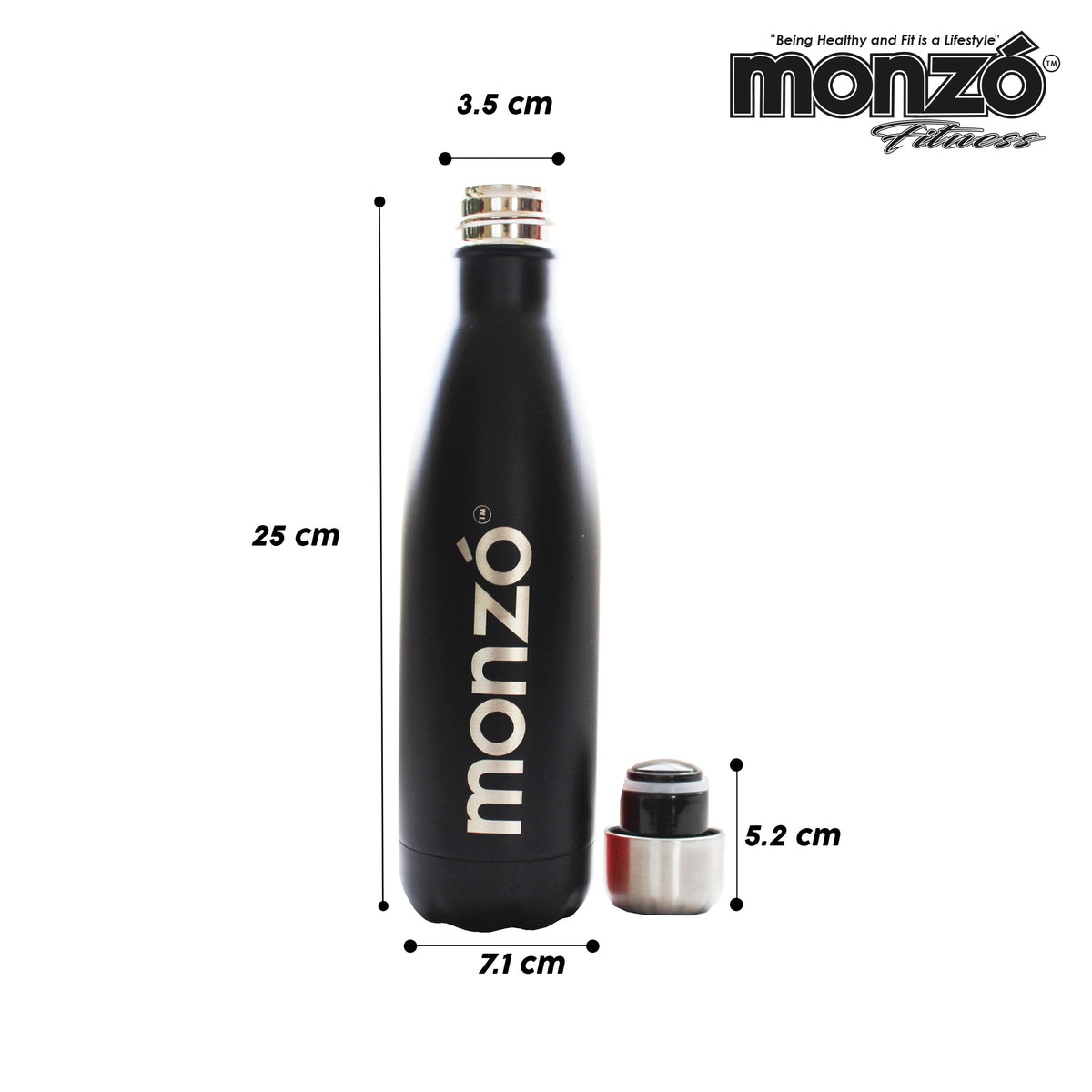 Termo de Acero Inoxidable para agua caliente y fría, 500 ml – MonzoFit